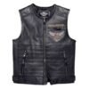 Genuine Leather Black Biker HD Vest