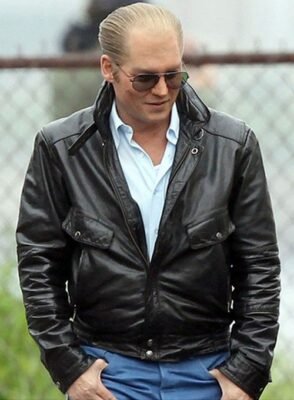 JOHNNY DEPP BLACK MASS LEATHER JACKET