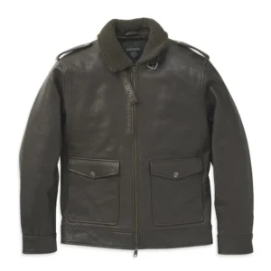 Men's Auer Sherpa Collar Leather Jacket