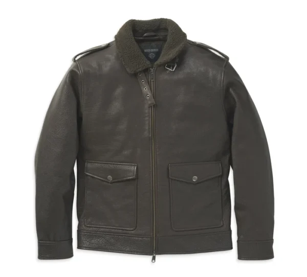 Men's Auer Sherpa Collar Leather Jacket