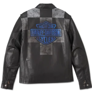 Men's Blue Steel Convertible Leather Jacket