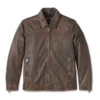 Men's Gas & Oil Leather Jacket - Brown Leather