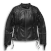 Women's Boone Fringed Leather Jacket - Tall