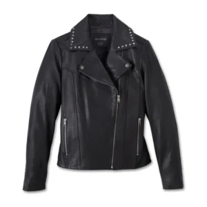 Women's Classic Eagle Studded Leather Jacket