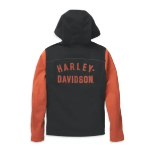 Women's Deflector Hooded Riding Fleece - Black/Vintage Orange