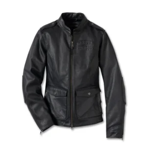 Women's H-D Flex Layering System Captains Leather Riding Jacket Outer Layer