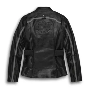 Women's Hairpin Leather Jacket - Black