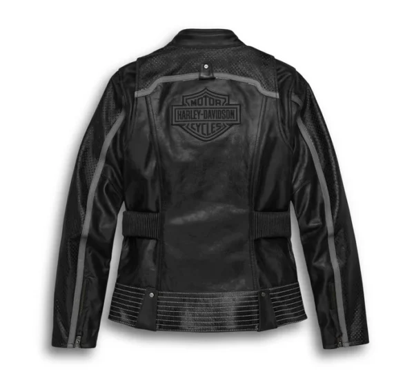 Women's Hairpin Leather Jacket - Black