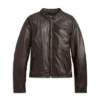 Women's Leather Jacket - Chocolate Brown