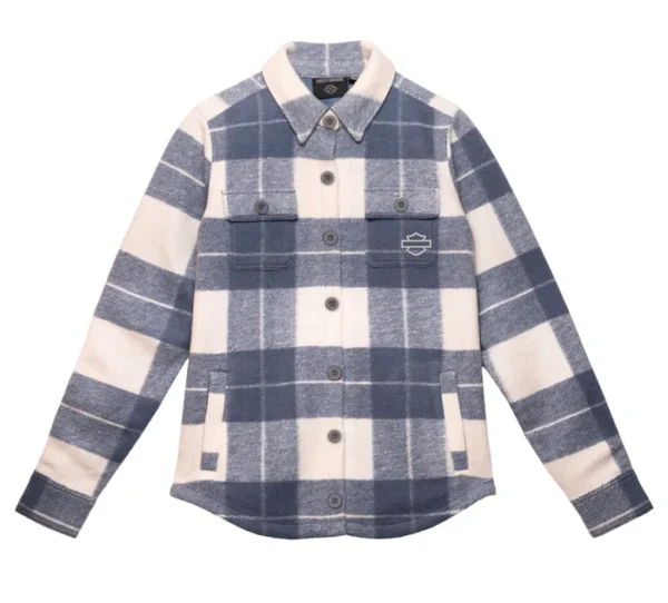 Women's Onwards Shirt Jacket - YD Plaid - Dusty Blue