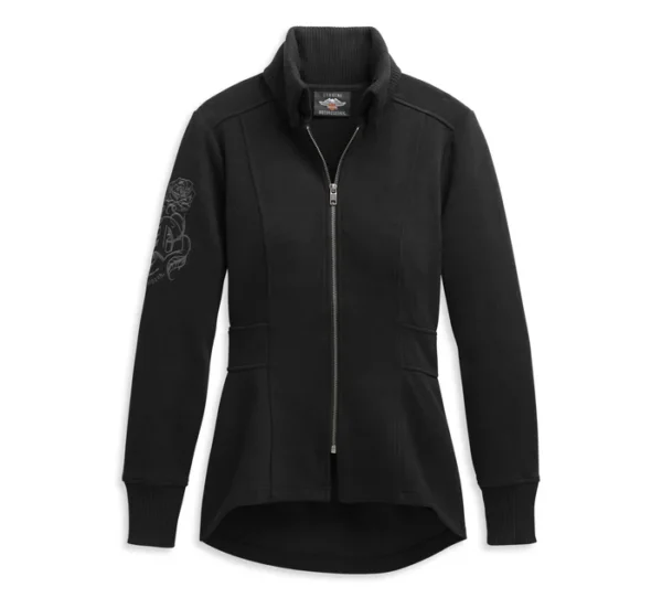 Women's Roses Zip Front Peacoat