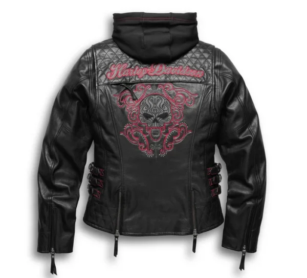 Women's Scroll Skull 3-in-1 Leather Jacket