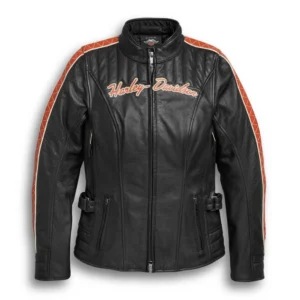 Women's Vanocker Waterproof H-D Triple Vent System Leather Jacket